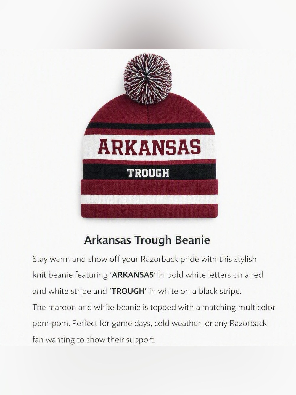 Arkansas Knit Beanie Hat